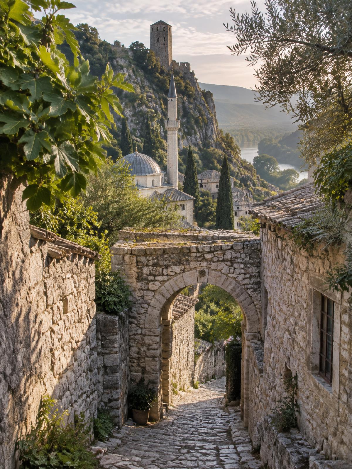 Historic stone streets of Počitelj